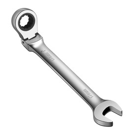 WISEUP Combination Wrenches, 17mm Flexible Ratchet Spanner, CR-V Forged Spanner, Matte Anti-Rust Wrench Hand Tool