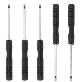TOP-VIGOR 5pcs Mini Slotted Screwdriver 2mm Flat Head 82mm Length, Small Precision Screwdrivers with Non-Slip Handle for Electronics, Glasses, Watch, Computer and Small Appliance Repair
