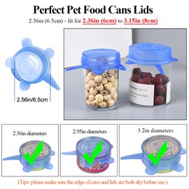 Adpartner Silicone Can Lids (10 Pack, All 2.6'' Diameter), Reusable Silicone Stretch Lids for Pet Food Cans, BPA-free Seal Can Covers for Yogurt Jars Soda Regular Mason Jars Canned Pet Foods