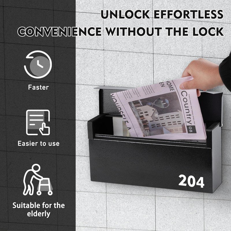 KYODOLED Wall-Mount Mailbox, Large Capacity Mail Box, Mailboxes for Outside,