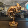 GENUINQ Steampunk Lizard Chameleon Statue Hand Painted Sculpture Resin Cyborg