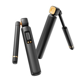 Cordless Jump Rope with Counter - Adjustable Length Ropeless Jump Rope Weighted Jump Rope for Women with LCD Display, Count, Miles, Calories, Km Record