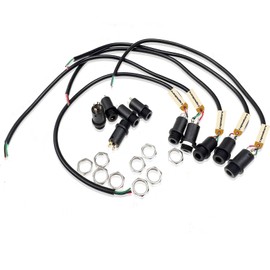 Lsgoodcare 5Pcs 3.5MM Mini Stereo Panel Mount Jack Connector with Wire + 5Pcs 3.5MM Headphone Audio Video Female Vertical Jack Socket Plug with Nuts,Full Gold-Plated High Temperature 4 Channel