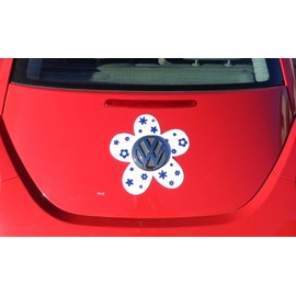 Bling My Bug Magnetic VW Beetle Decal Blue Daisy