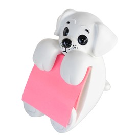 Sticky Note Holder for Desk (White) - Dog Note Dispenser for Office, Home, Classroom - Resin Sticky Note Holders Holds 3" x 3" Dispenser Notes - Clutter-Free Office Desk Accessories - Cute Dog Decor