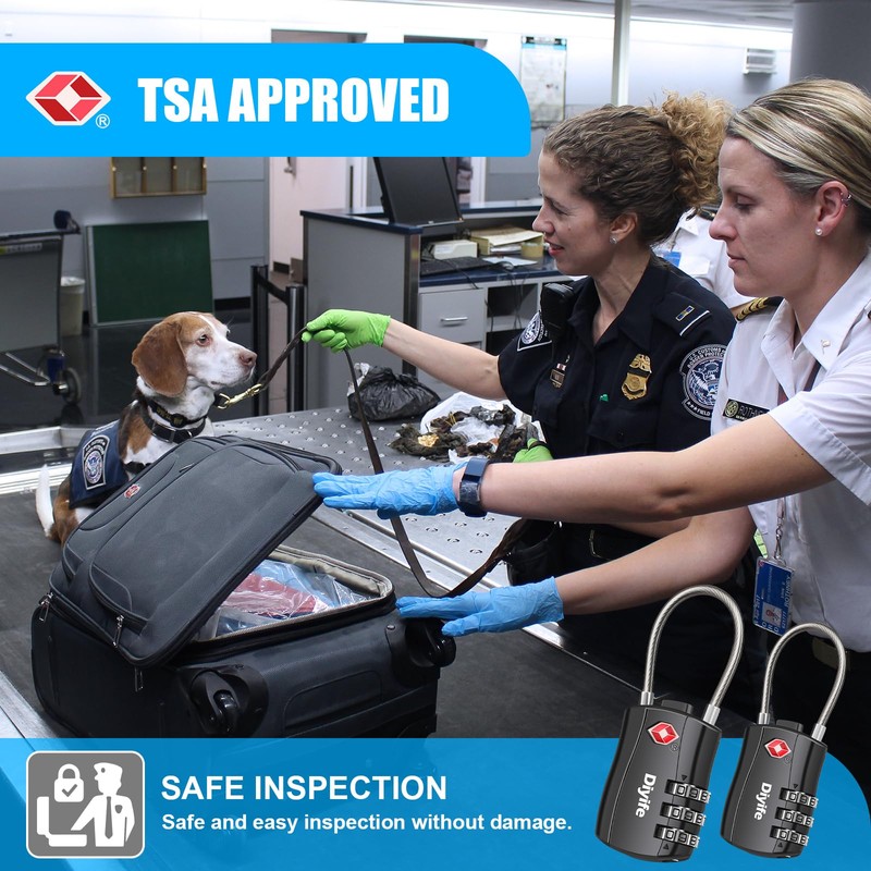 TSA Luggage Locks,3-Digit Security Padlock, [Newest Version][2 Packs] Diyife Combination