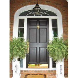 UV Resistant Lifelike Artificial Boston Fern - 2024 New Faux Boston Ferns Outdoor Planter Large, Realistic Fake Feen Hanging Silk Fern Stems Indoor Basket Plant Urn Fillers Front Porch (2, Green)