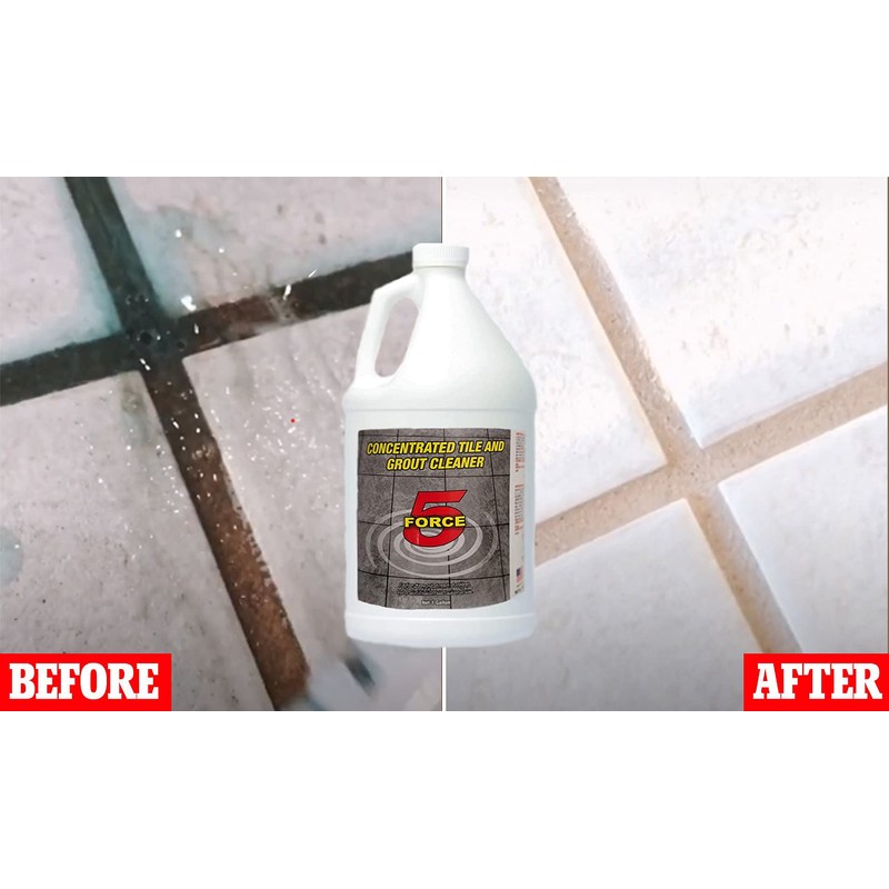 Force 5 Tile and Grout Cleaner, 1 Gallon, Removes Tough