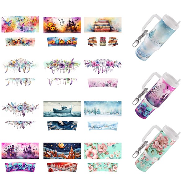 XRTHGS UV DTF Keychain Packaging Transfer 12pcs UV DTF Transfer