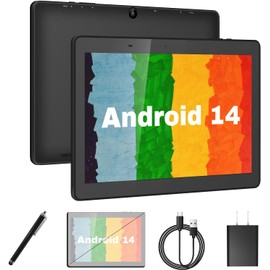 YYSWIE 10.1" Android 14 Tablet with Stylus Pen | 6GB RAM 32GB ROM 128GB Expand | Quad-Core CPU, 5000mAh Battery | IPS HD Display | Study & Work Tablet with Screen Protector