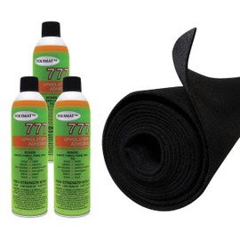 Polymat 10'x45 +3 777LV Spray Glue Black Felt Fabric Roll Multipurpose Carpet comp w/Carpeting Subwoofers DIY Projects Shelf Lining Toolbox Lockbox Closet mat Cat Dog Pet Food Area School Classroom