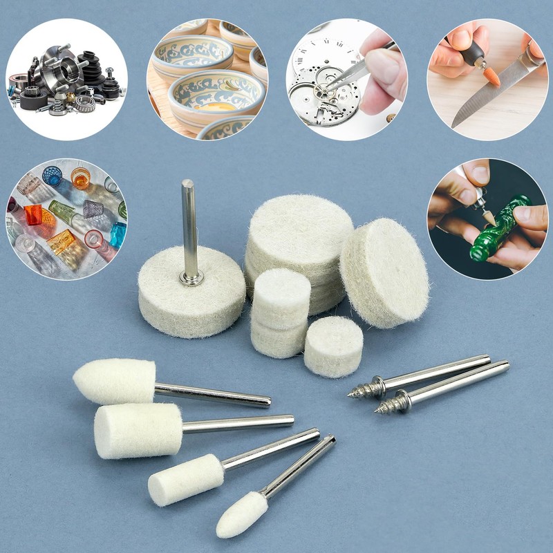 QWORK Polishing Buffing Wheel, 1/8 inch Shank Pad Rotary Tool,