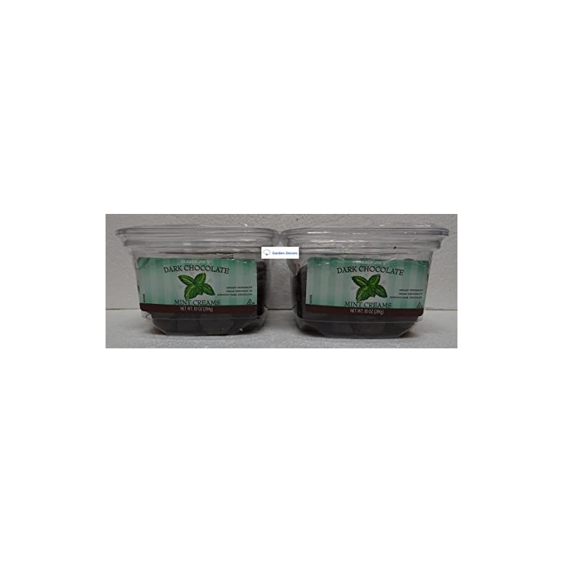 Trader Joe's Dark Chocolate Mint Creams 10oz 284g (Two Tubs)