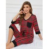 KORSIS Womens Pajama Sets Plaid 2 Piece PJ Sets Lounge