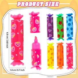 48 Pcs Mini Candy Highlighter Pen 6 Colors Candy Shape Pastel Highlighters Cute Chisel Tip Marker Highlighters for Kids Candy Party Drawing Poster Student School Office Supplies