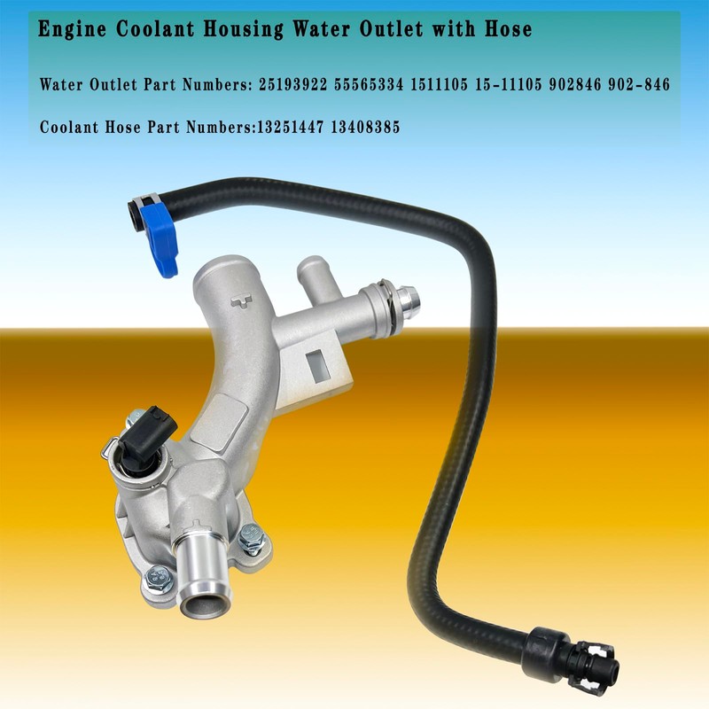 Aluminum Engine Coolant Thermostat Housing & Water Outlet w/Reservoir Inlet