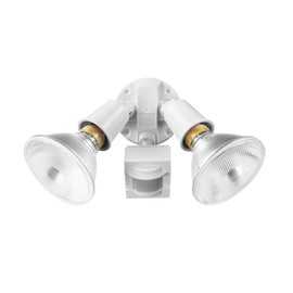 GLOBE Electric 17000270 110-Degree 240 W Twin Head Gray Hardwired Motion Sensor Security Flood Light, Spotlight, Outdoor, Outside House Lights