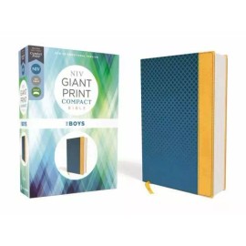 Niv Giant Print Compact Bibles for Boys, Blue, Red
