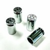 Chrome Bullet Casing Shape Valve Caps, Standard Fit, Set of