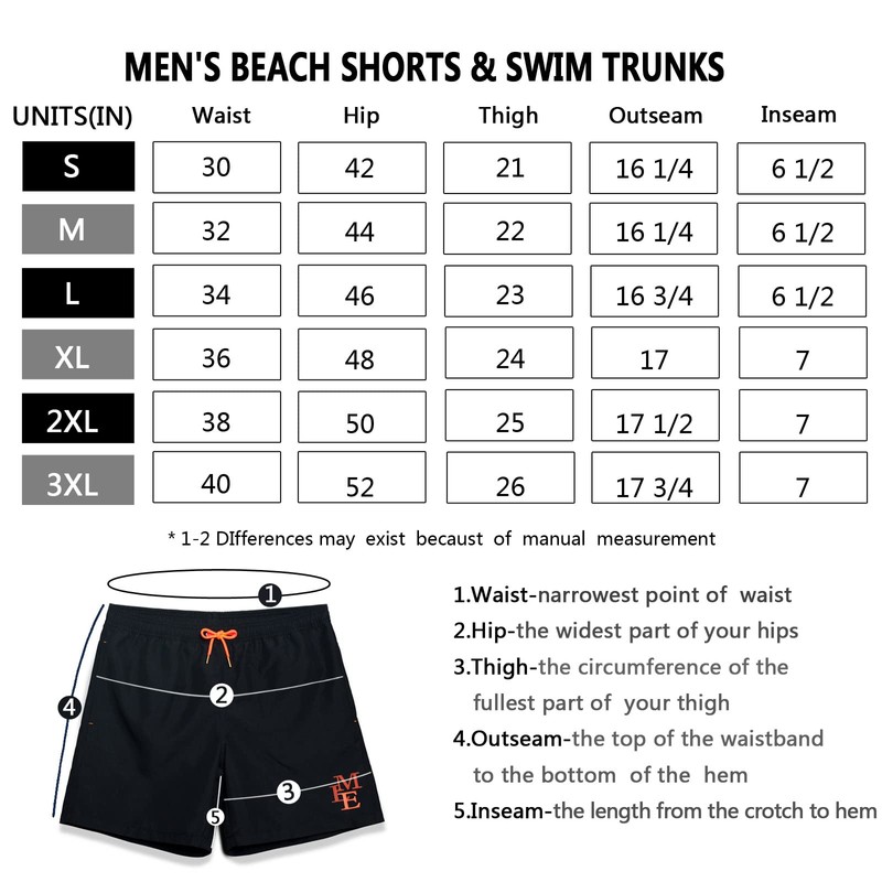 MEILONGER Men's Swim Trunks Swimwear, Quick Dry Beach Swimming Board