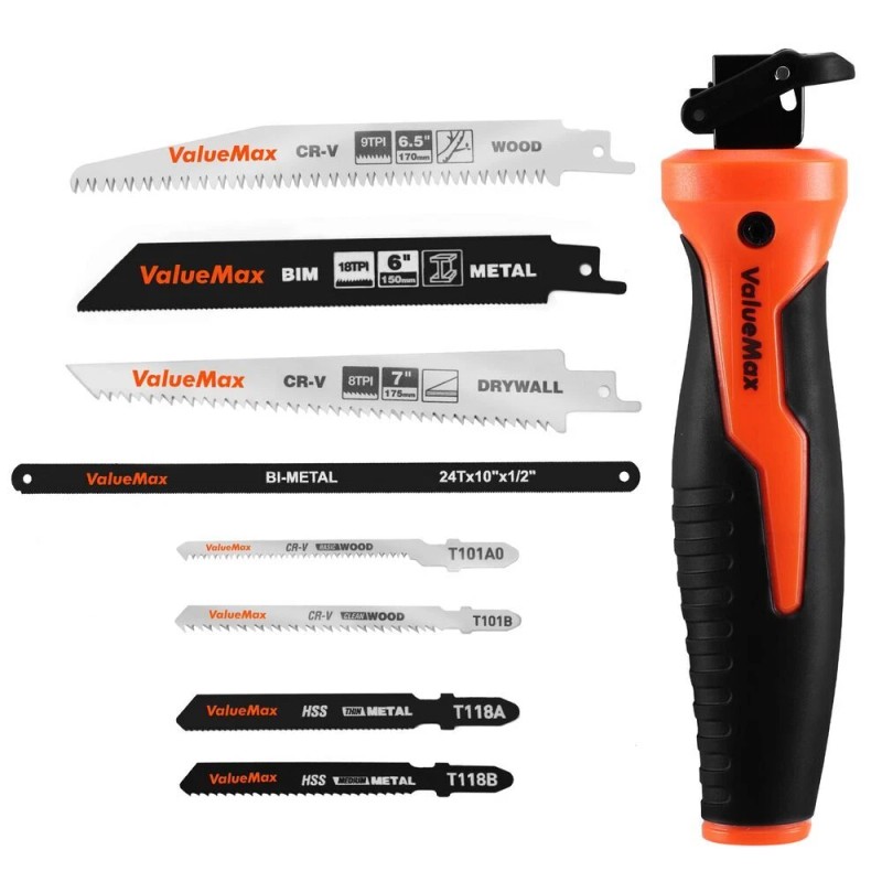 Valuemax 8-In-1 Multifunctional Hand Saws Quick-Change Hacksaws Drywall/Jab Saws
