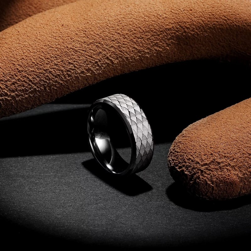 King Will Men Stainless Steel Rings 8mm Size 11