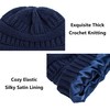 Muryobao Womens Winter Warm Knitted Hat Satin Silk Lined Cable