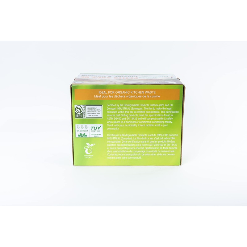 1.2 Gallon Compostable Drawstring Food Scrap Bags by BioBag, 80