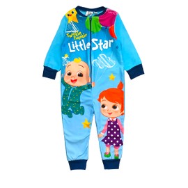 CoComelon Boys, Girls, Kids Onesie, Sleepsuit, All in One Pyjamas, Light Blue Age 4-5 Years
