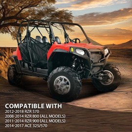 G-PLUS Front Seat Cover Kit Compatible with 2012-18 Polaris RZR 570/2008-14 RZR 800/2011-14 RZR 900/2014-17 ACE 325/570 Standard Seat Cover & Base Black