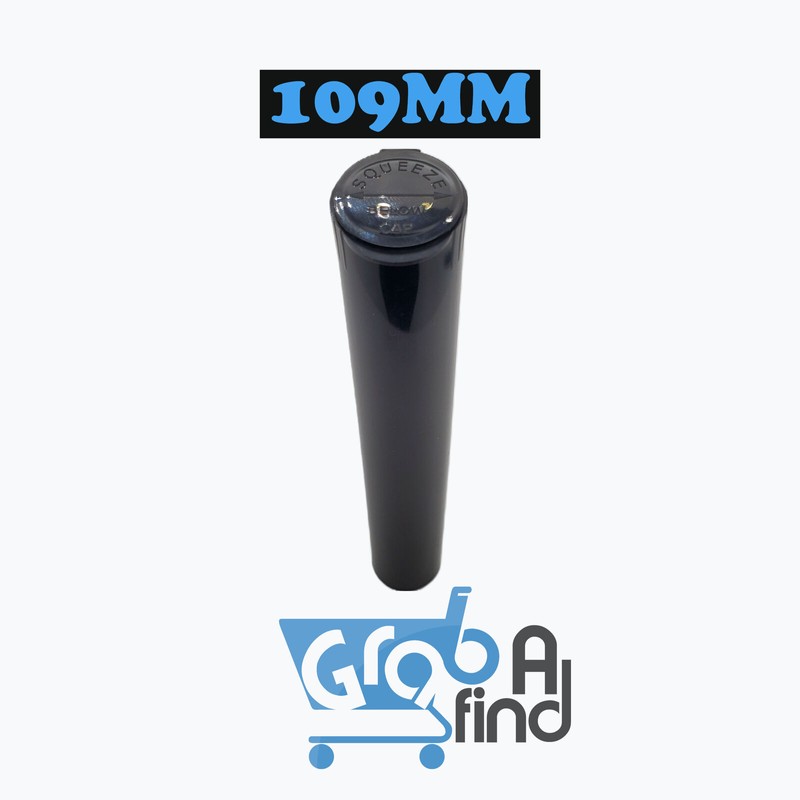3 Tube Airtight 109 mm 4.75" Black Squeeze Pop Top