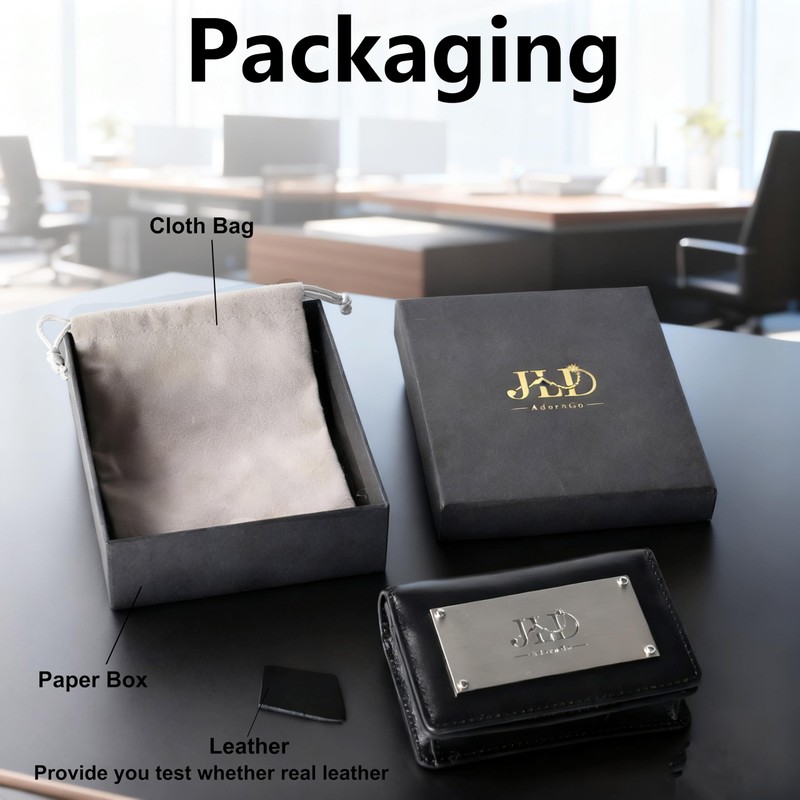 JLDAdornGo Wallet for Men RFID Slim Bifold Genuine Cattle Leather