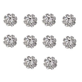 Syntego Round Rhinestone Diamante Crystal Embellishment 9 Diamantes with Large Center Diamante 12mm Really Sparkle (Clear)