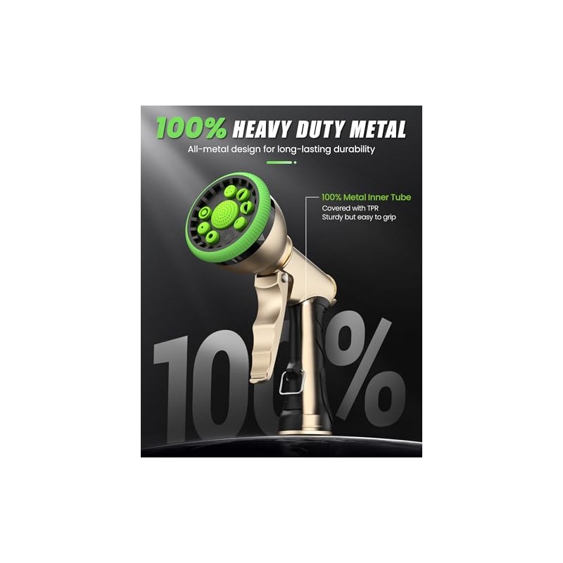 RAINPOINT Heavy Duty Metal Garden Hose Nozzle with 9 Spray
