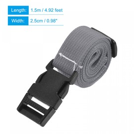 sourcing map Luggage Strap, 1.5m Length Adjustable Suitcase Belt with Quick Release Buckle for Backpack Travel Accessory, Gray
