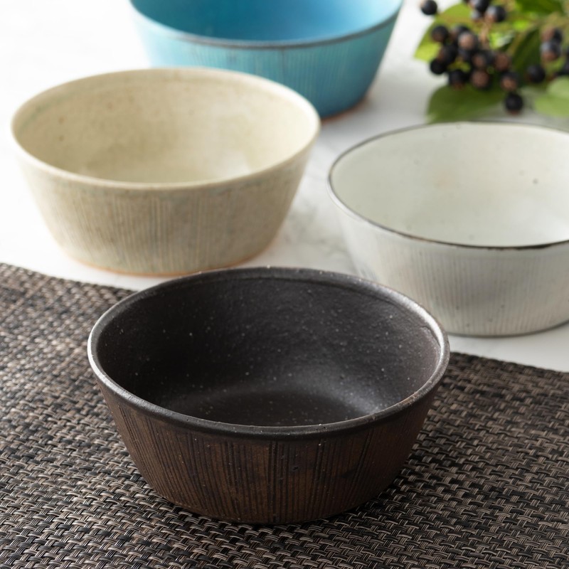 Marui Pottery MR-3-4214 Shigaraki Ware Hechimon Bowl, Small Bowl, Diameter