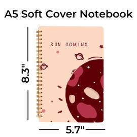 AOU Soft Cover Spiral Dot Grid Notebooks 2-Pack, 8.3 x 5.7 inches, Total 240 Pages, Cute Bullet Dotted Journals For Home, School and Work Supplies