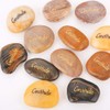 ROCKIMPACT 12pcs Gratitude Inspiration Rock Engraved Pocket Stone Natural River