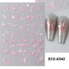 Butterfly Nail Art Stickers Decals 3D Holographic Black Pink Butterfly