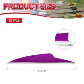 PATIKIL 4 Inch Arrow Vanes, 20 Pack Turkey Feather Fletching Shield Cut Archery Fletch Right Wing for Hunting Target Shooting, Purple-Red