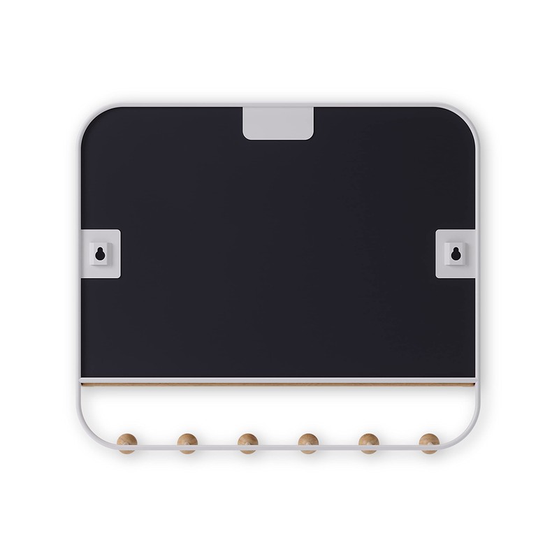 Umbra Estique Over-The-Door Multi-Use Organizer, W/Mirror, White