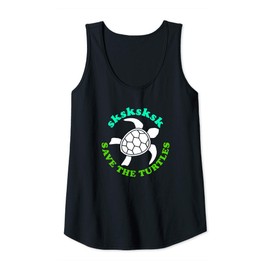 Womens Save The Turtles. Retro 60s vintage Ecology Tank Top