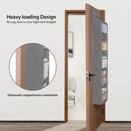Univivi Over Door Hanging Organizer, 5 Layer Over The Door Organizer with Clear Capacity Pockets, Swing-proof Door Organizer for Nursery, Bedroom, Pantry, Closet, Newborn Baby Essential Stuff