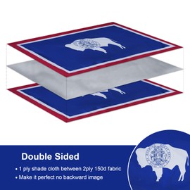 SYII Wyoming State Flag 3x5 Feet Made in USA, Double Sided 3 Ply State of Wyoming WY Flags with 2 Brass Grommets, Heavy Duty Polyester Vivid Color Outdoor Banner…