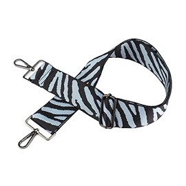 Jacquard Woven Bag Strap Zebra Pattern Black Grey Adjustable Bag Strap Change Strap Camara Strap, Black, grey, anthracite, gun metal, Modern