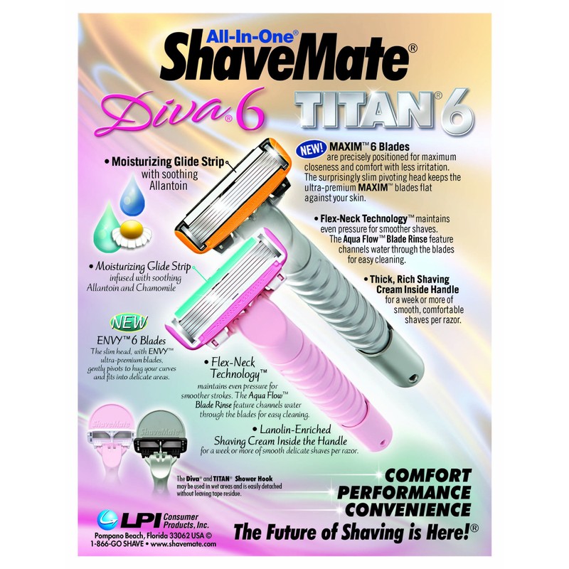 ShaveMate Titan Triple Pack - 6 Blade Razor With Real