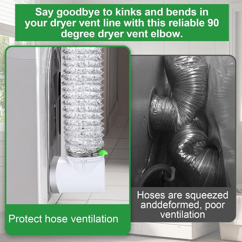 90 Degree Dryer Vent Elbow(2 Pcs),Dryer Vent Duct Connector Kit,90