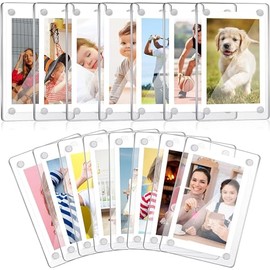 ACEmedia 15-Pack Clear Acrylic Fridge Magnets Mini Double Sided Refrigerator Magnet Guka DIY, Crafting & Scrapbooking, Photo Display - Frame for Cards Memos Pictures Decorative 2.36"x3.54"