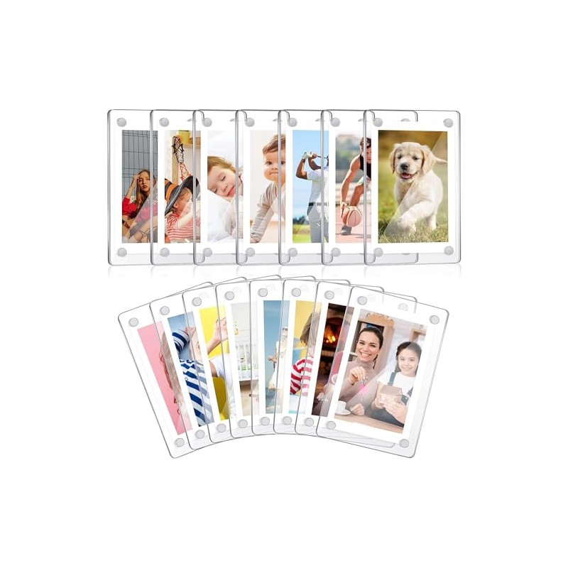 ACEmedia 15-Pack Clear Acrylic Fridge Magnets Mini Double Sided Refrigerator