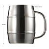 Captain Stag UH-2001 Double Stainless Barrel Mega Stein, 0.3 gal